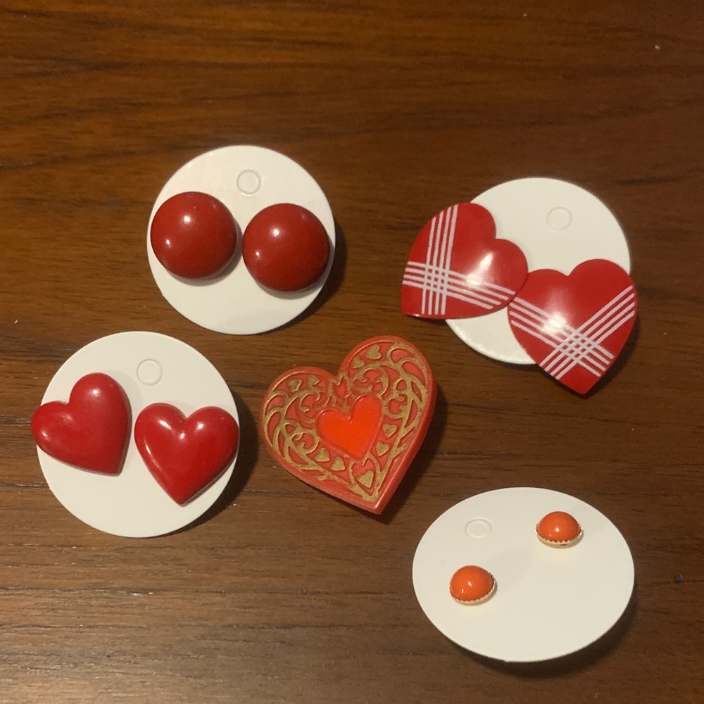 Vintage Red Heart 🧡 Earrings Bundle